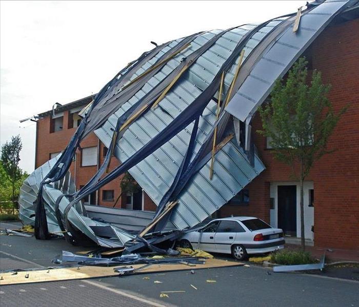 Peeled roof from heavy winds 
